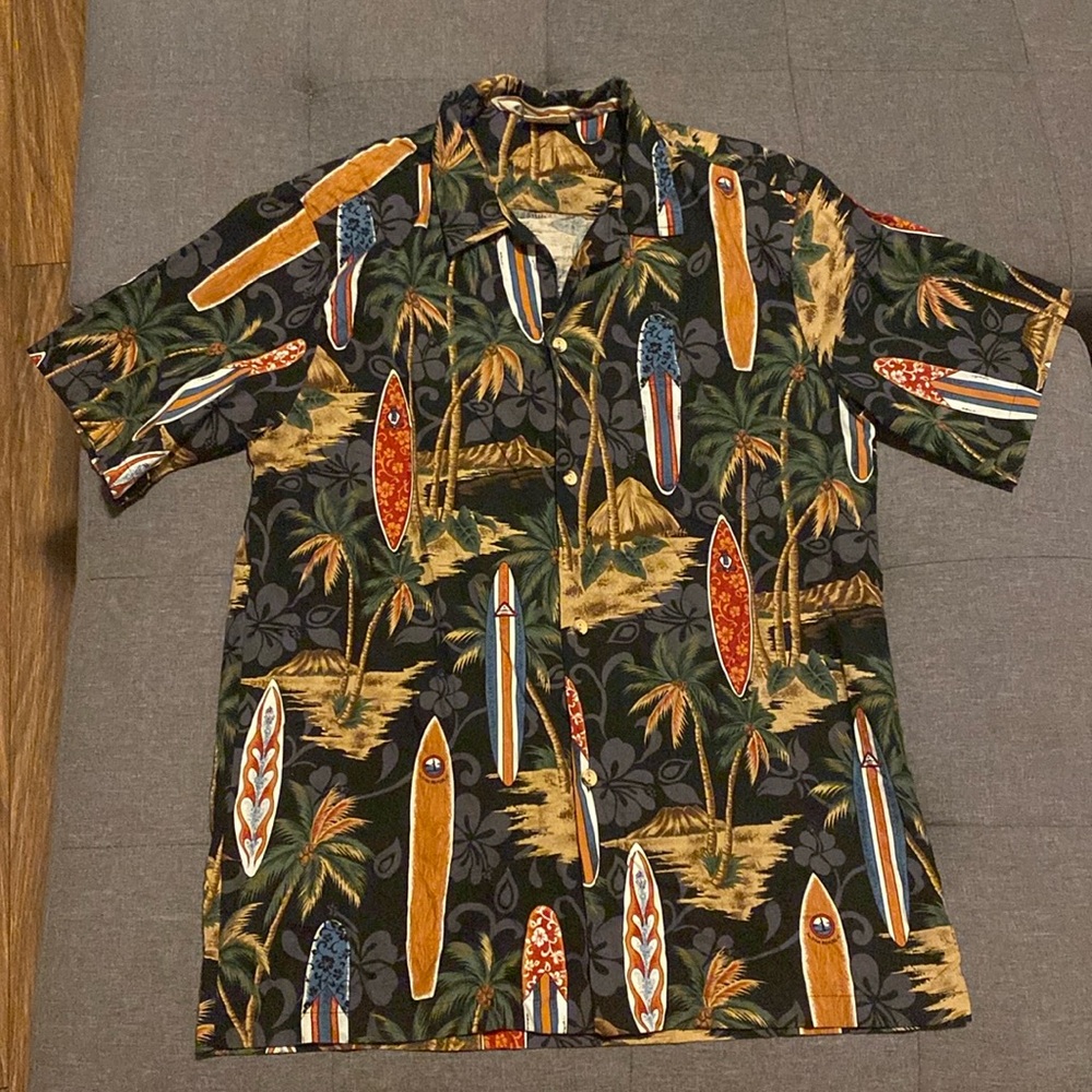 Vintage Aloha Republic Hawaiian Aloha Button Down Shirt Men Large Made in Hawaii